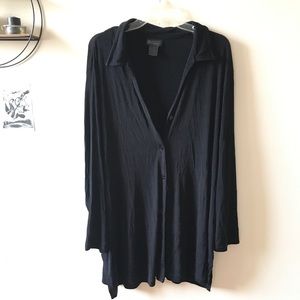 long black button down shirt